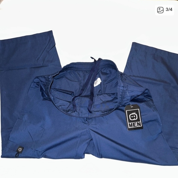 NWT Wonderwink Mens Scrub. Mens Pant. Size L. Color Navy - Picture 3 of 4